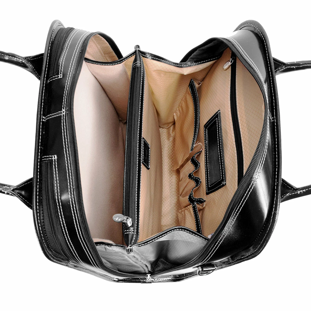 McKlein Melrose 15" Leather Vertical Wheeled Ladies Laptop Brief - Image 3