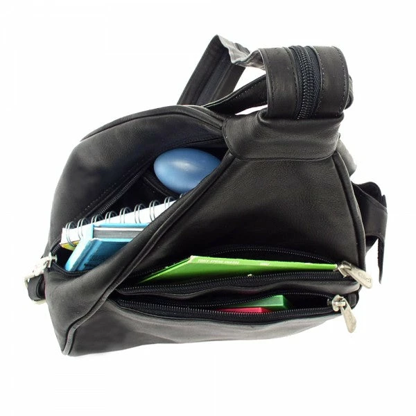 Piel Leather Two Pocket Sling Bag - Image 4