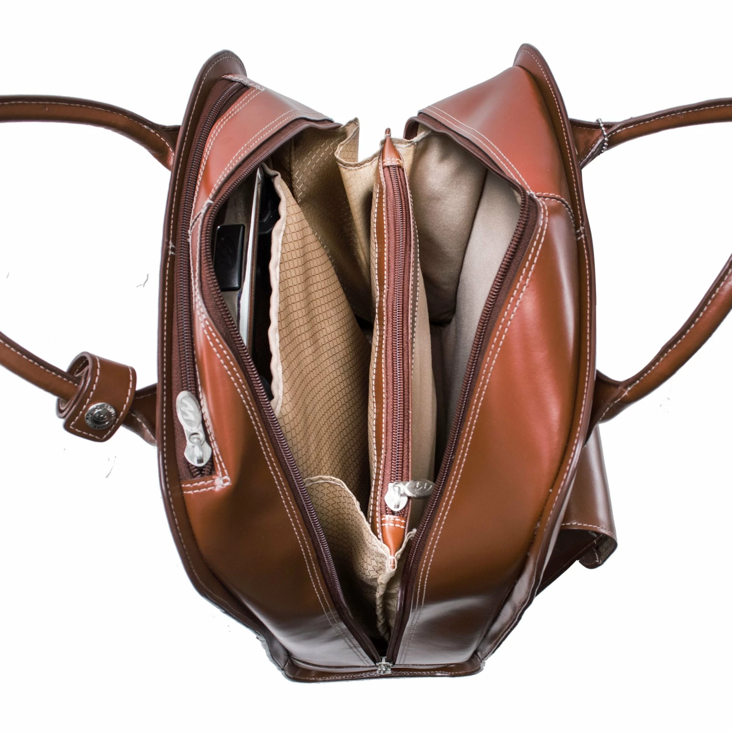 McKlein USA Uptown 15.4" Leather Vertical Wheeled Ladies' Laptop Briefcase - Image 4