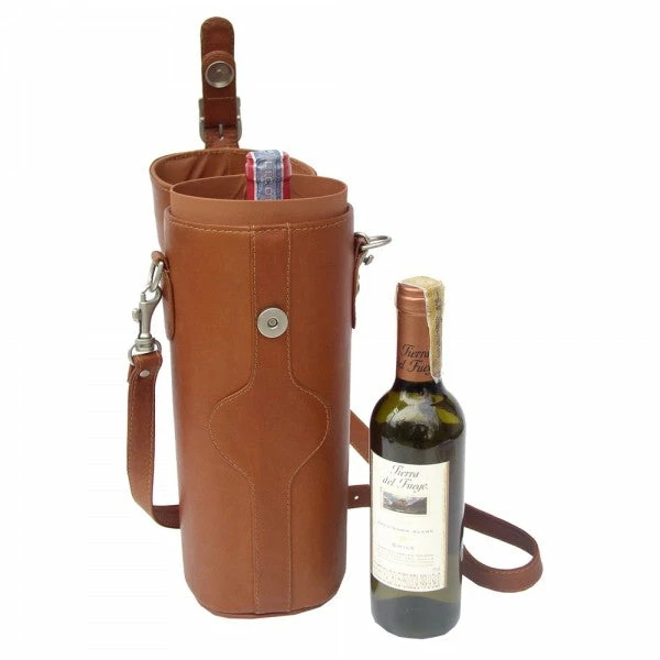 Piel Leather Single Deluxe Wine Carrier Assorted Colors - Image 3