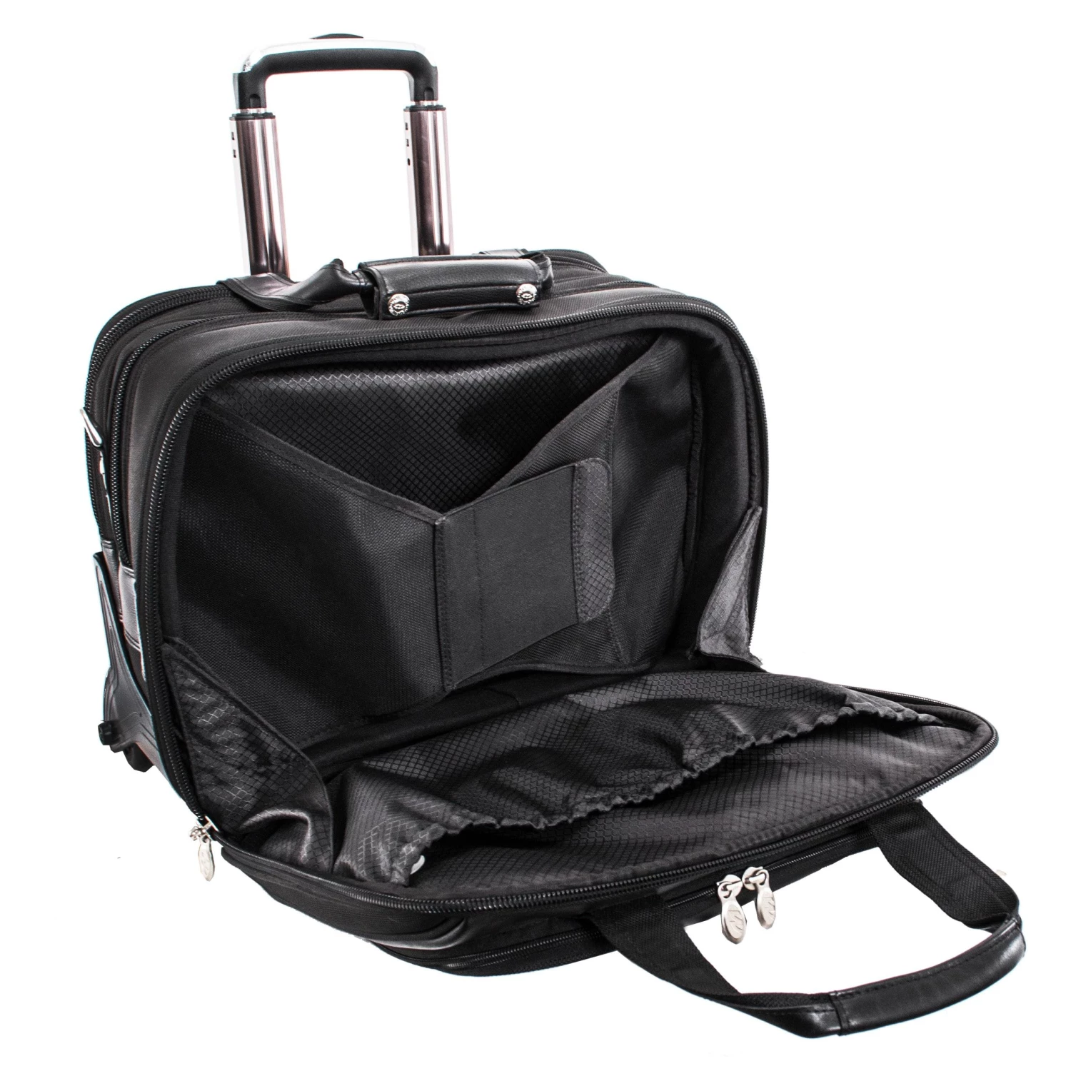McKlein USA Chicago 15.6" Nylon Patented Detachable Wheeled Laptop Overnight With Removable Briefcase Black - Image 3